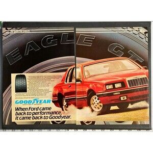 Goodyear Eagle GT HR "High-Performance Radial" 2-page Vintage Print Ad 1983